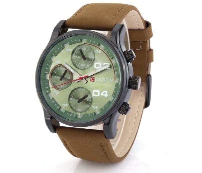 Curren 8207 Casual Analog Quartz Watch For Men Green And Brown - Zoom Image 1