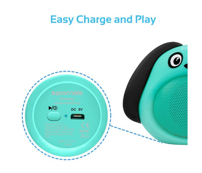 Promate Snoopy Mini High-Definition Wireless Dog Speaker - Blue - Zoom Image 4