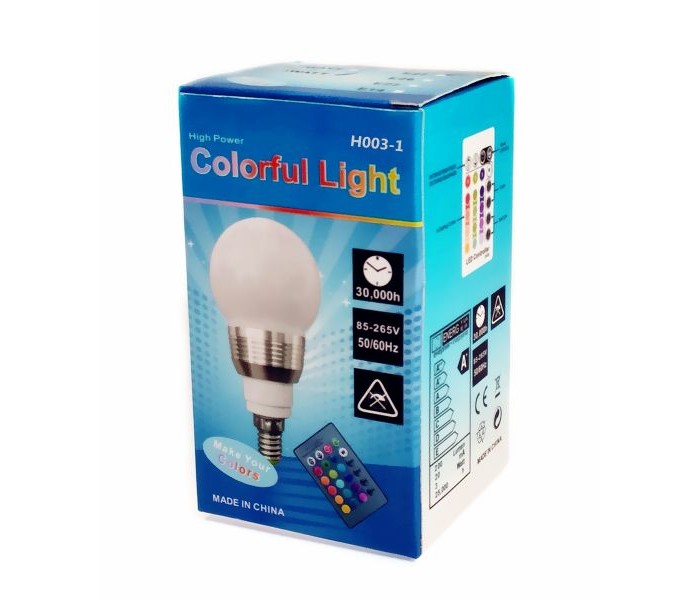 LED Color Light Bulb with Remote LCLBRW590 White - Zoom Image 1