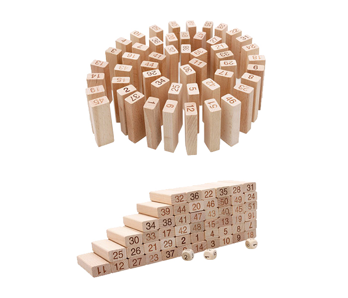 Taqdeer 204-001 Wooden Beech Building Block Set - 51 Pieces - Zoom Image 4