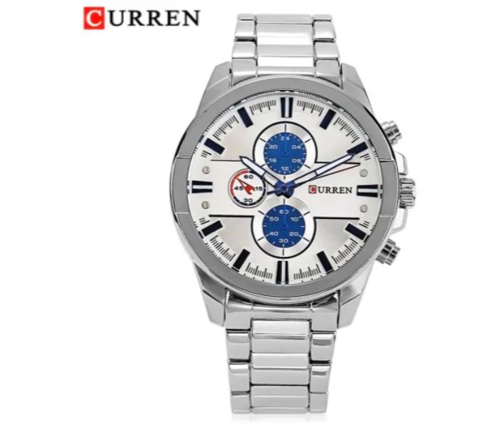 Curren 8274 Trendy Watch For Men Silver - Zoom Image