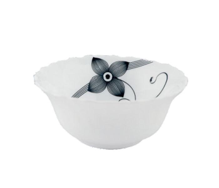 Royalford RF6107 5-inch Opal Ware Art Flower Soup Bowl - White - Zoom Image