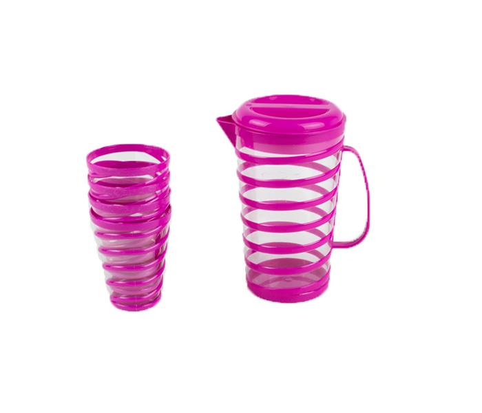 DND DDPR13700 Spiral Jug With 4 Glass - Violet - Zoom Image 3