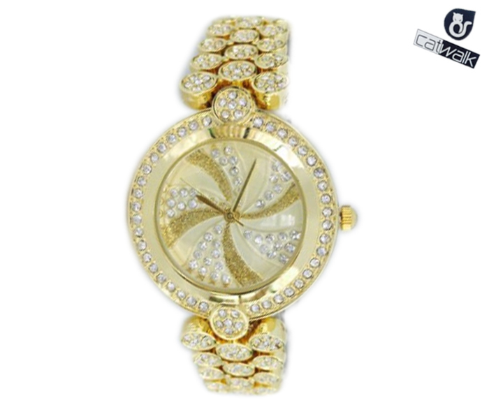 Catwalk CW-159 Genuine quality Fashionable Cz Watch For Women - Gold - Zoom Image