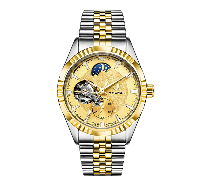 Tevise T629B Men's Moon Phase Automatic Watch - Gold - Zoom Image