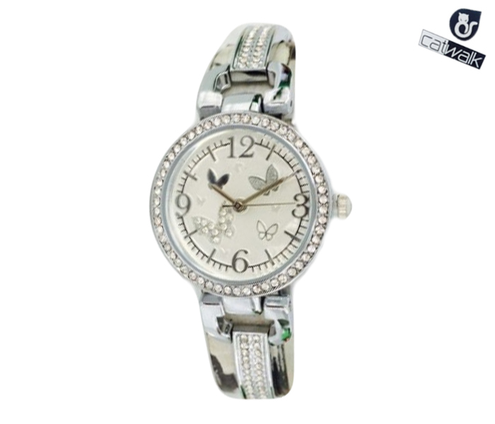 Catwalk CW-163 Genuine quality Fashionable Cz Watch For Women - Silver - Zoom Image