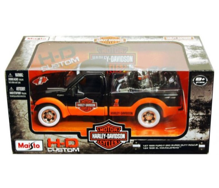 Maisto Tech 32172 Ford F-350 Super Duty Pickup 1:24 EL Knucklehead Black and Orange - Zoom Image 3