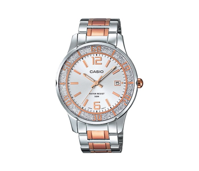 Casio LTP-1359RG-7ADF Womens Analog Watch Silver and Rosegold - Zoom Image