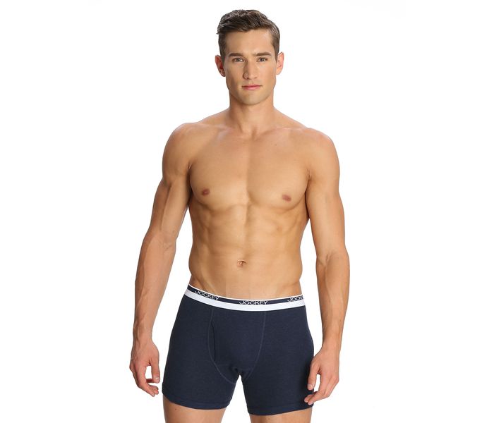 Jockey 8009-0210 Mordern Classic Boxer Brief, Ink Blue Melange/M - 2 Pieces Pack - Zoom Image