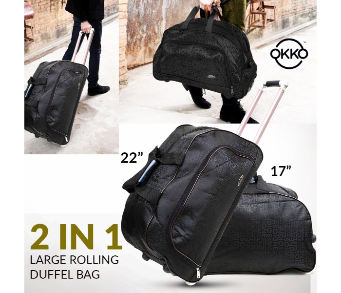 Okko GH-191 2 in 1 Multifunction Rolling Duffel Bag Black - Zoom Image 5