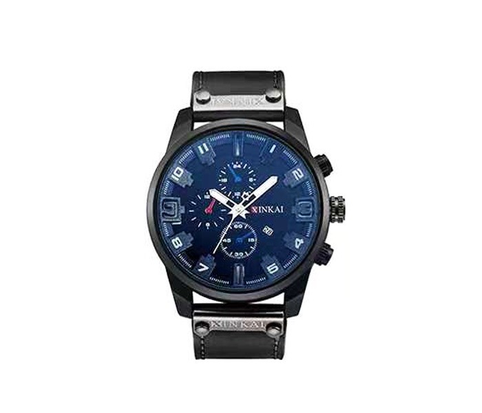 Xinkai IX-6871-1 Alexo Five Jupings Fashion Leather Watch for Men Black - Zoom Image