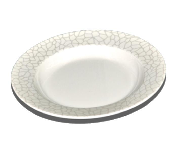 Royalford RF4491 8-inch Melamine Ware Deep Plate - White Pearl - Zoom Image