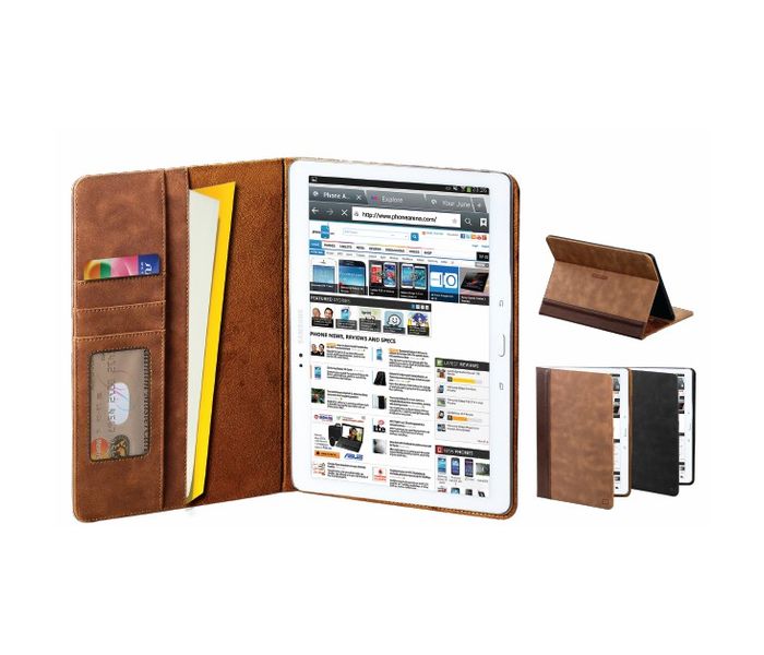 Promate Rind-10 Universal Folio Wallet Case for 9” to 10” Tablets - Brown - Zoom Image 1