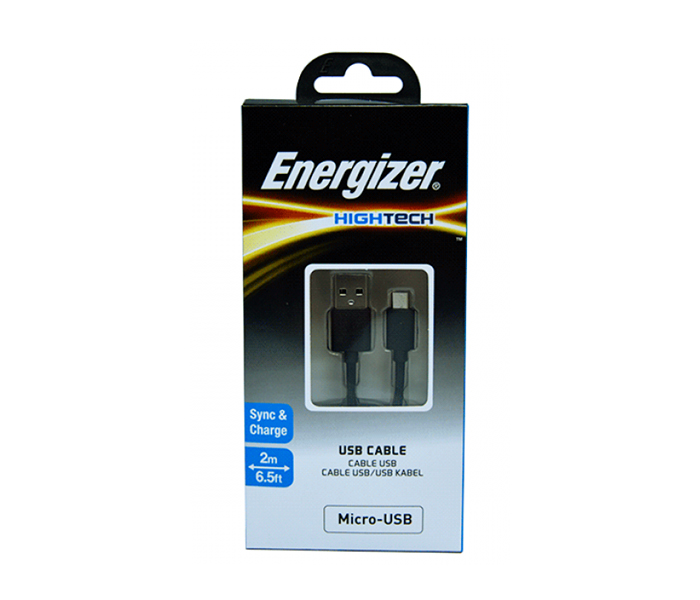 Energizer C11UBMCKBK4 2 Meter Hightech Micro USB Cable - Black - Zoom Image 1