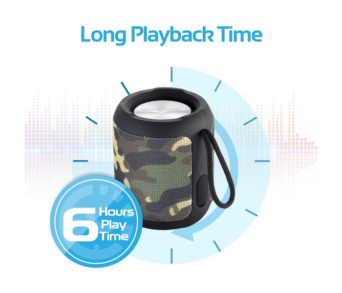 Promate Bomba Portable Wireless Speaker with Handsfree for Outdoor & Indoor - Camouflage - Zoom Image 5