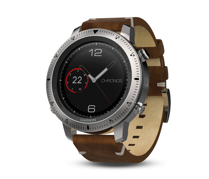 Garmin 010-01957-00 Fenix Chronos Hybrid Smartwatch With Leather Strap - Brown - Zoom Image 3