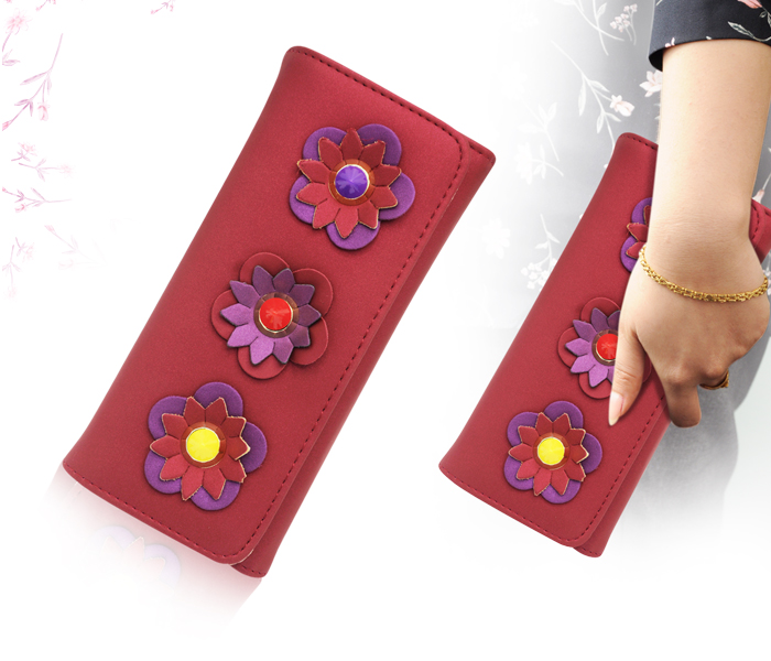 Womens Fashion Leather Wallet BH4217 - Maroon - Zoom Image 2