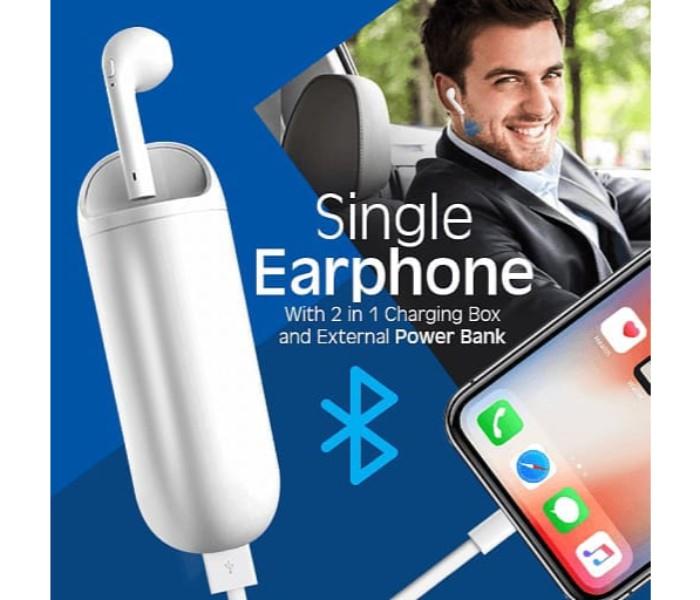 HBQ I9 Mini Bluetooth Wireless Earphone with 2 in 1 Charging Box and External Power Bank with Capacity of 3,300 mAh White - Zoom Image 1