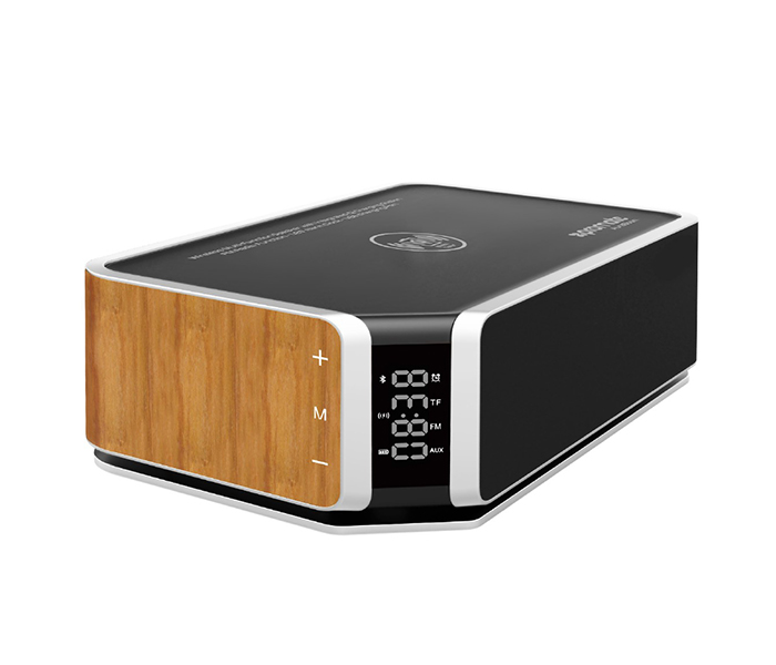 Promate Auraboom Wireless Multi-Function Speaker with Integrated Qi Charging Station - Brown - Zoom Image 8