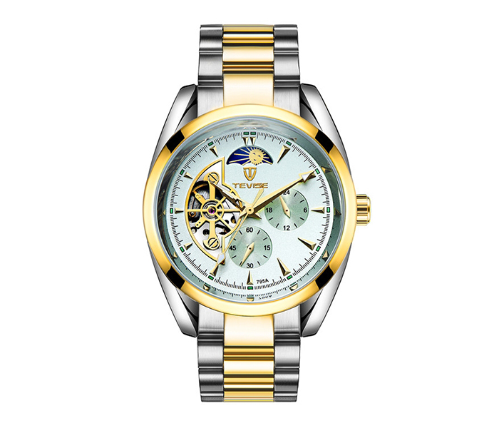 Tevise T795A Full Automatic Star Watch - Gold & White - Zoom Image