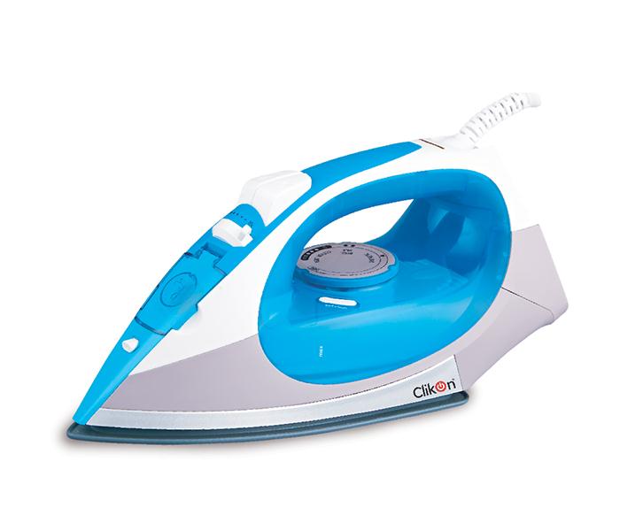 Clikon CK4108 Ceramic Soleplate Electric Steam Iron Box with Water Cup - Blue - Zoom Image