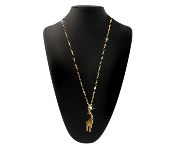 Milano 138234-03 Giraffe Pendant Drop Design Zircon Necklace 18kt Gold Plated - Zoom Image 2