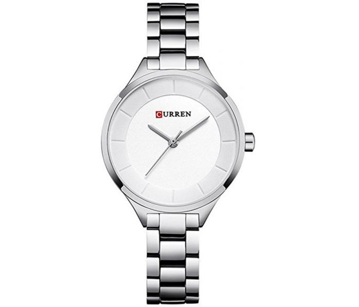 Curren 9015 Casual Fashion Watches For Women Silver And White - Zoom Image