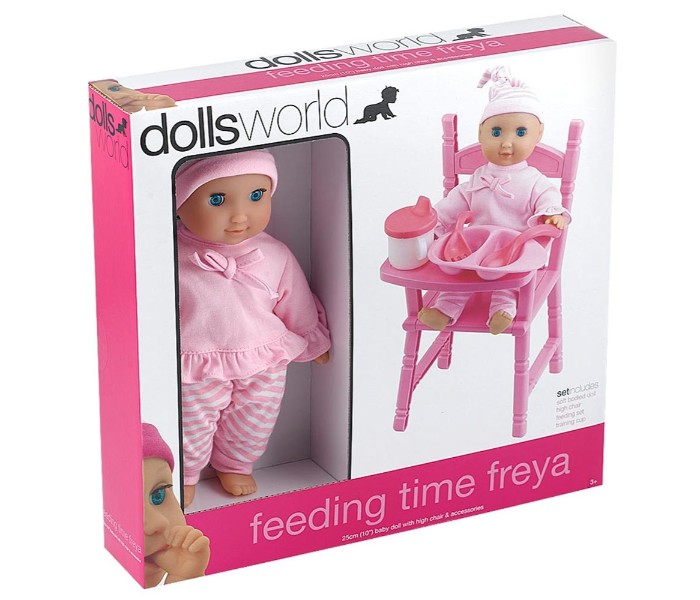 Dolls World 8557 25cm Feeding Time Freya Pink - Zoom Image 3