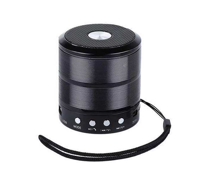 Mini Ws-887 Wireless Bluetooth Speaker With Mic, Aux, USB, SD Card And FM Support - Black - Zoom Image