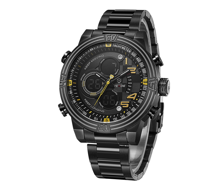 Weide WH-5209MB Analog and LCD Digital Watch Black and Yellow - Zoom Image 2