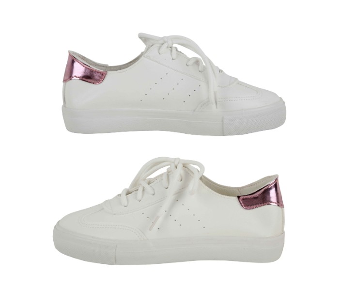 Ladies Stylish Comfort Shoes 35 UK 31649 White and Pink - Zoom Image 2