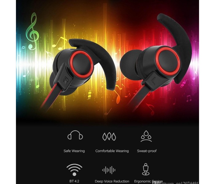 High Bass Wireless Sports Bluetooth Stereo Headset With Mic and Volume Control N19 Black - Zoom Image 6