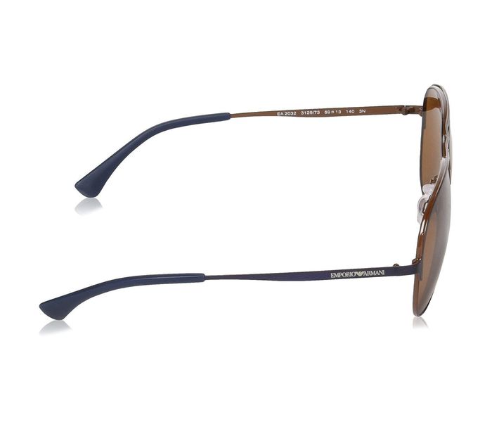 Emporio Armani 0EA2032 312973 Pilot Grey Rubber Frame & Brown Mirrored Sunglasses for Unisex - Zoom Image 2