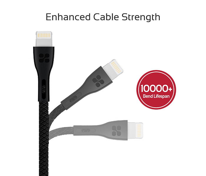 Promate Powerbeam-i Lightning to USB-A Charging Cable - 1.2 Metre, Black - Zoom Image 5