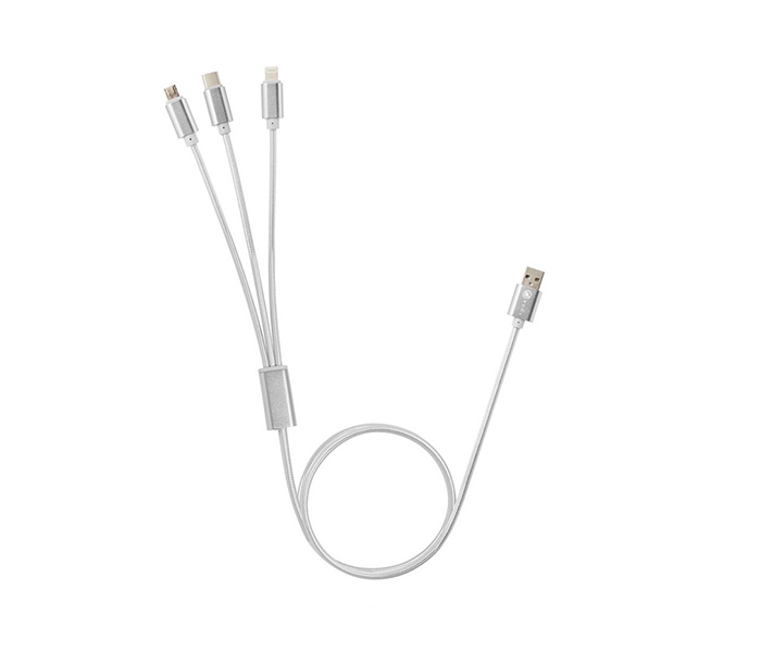 iends IN-CA483 3-in-1 USB Cable with Micro USB Type C and Lightning Connector - Silver - Zoom Image 6