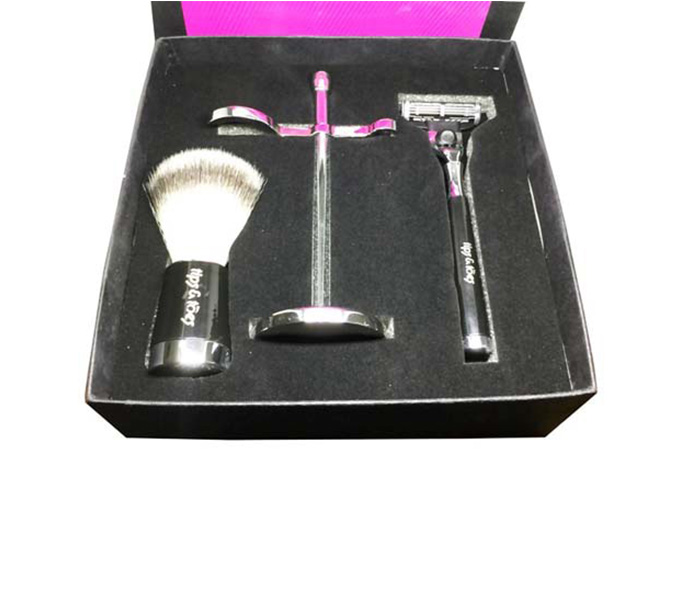 Tips & Toes TT-671 3 Piece Premium Shaving Set with All Metal Chrome Classy Stand - Zoom Image 2