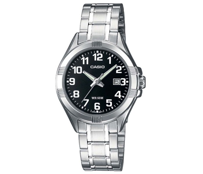 Casio LTP-1308D-1BDF Womens Analog Watch Black and Silver - Zoom Image