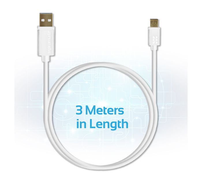 Promate LinkMate-U2L Premium Hi-Speed Micro-USB 2.0 Cable - White - Zoom Image 3