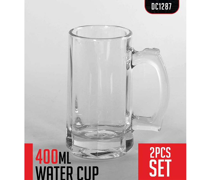 Delcasa DC1287 400ml Glass Cup - 2 Pieces, Clear - Zoom Image 1