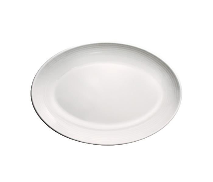 Royalford RF5851 13-inch Melamine Ware Oval Plate - White Diamond - Zoom Image