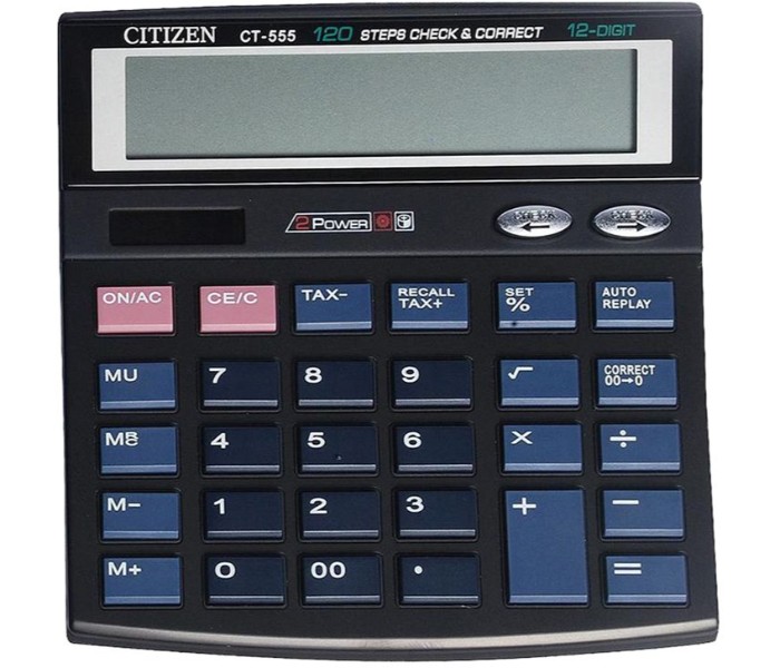 Citizen CTZ CT 555 12 Digit Basic Calculator Black - Zoom Image 3