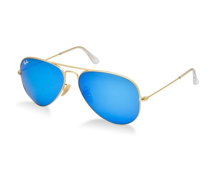 Ray-Ban 0RB3025-112/17-55-14 Round Gold Frame & Blue Flash Mirrored Sunglasses for Unisex - Zoom Image 2