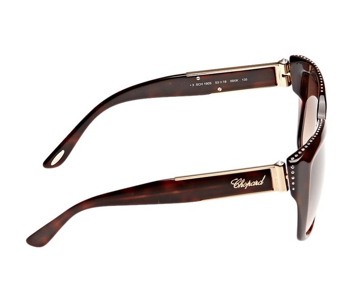 Chopard SCH190S 09XK Wayfarer Shiny Dark Havana Frame & Brown Gradient Mirrored Sunglasses for Women - Zoom Image 2