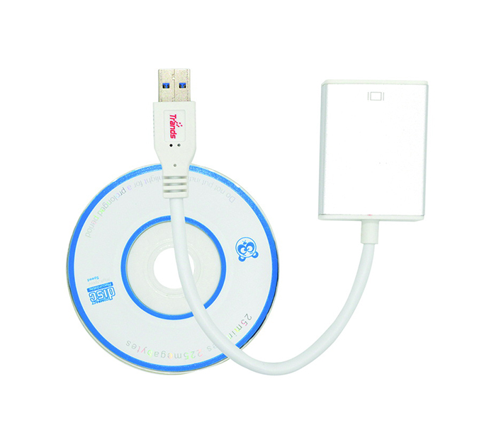 Trands TR-CA036 USB 3.0 to HDMI Female Adapter - White - Zoom Image 1