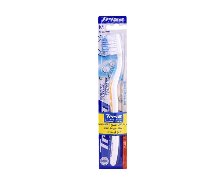 Trisa Pearl White Medium Toothbrush - Zoom Image