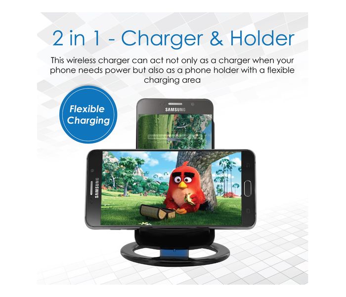 Promate AuraDock-2 Ultra Fast Universal Wireless Charger Stand for all Qi Enables Devices, Black - Zoom Image 3