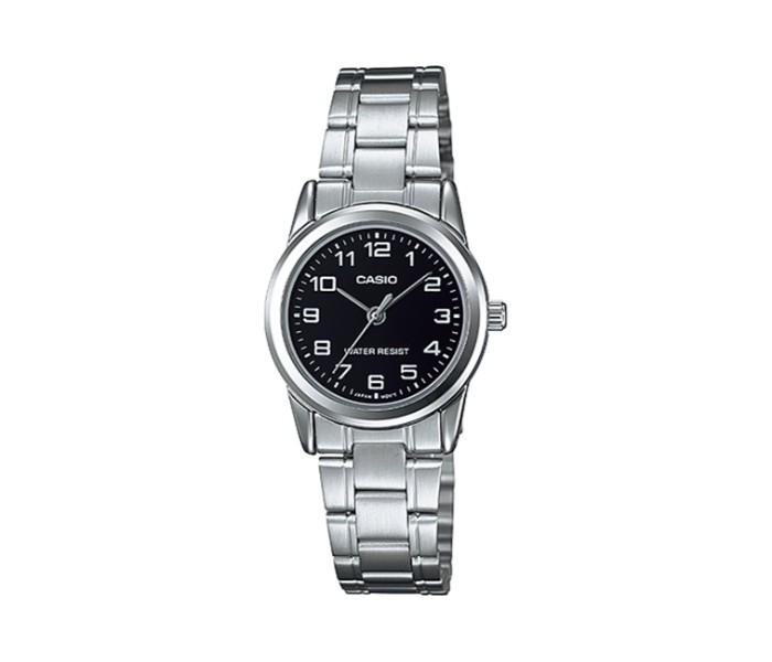 Casio LTP-V001D-1BDF Womens Analog Watch Black and Silver - Zoom Image