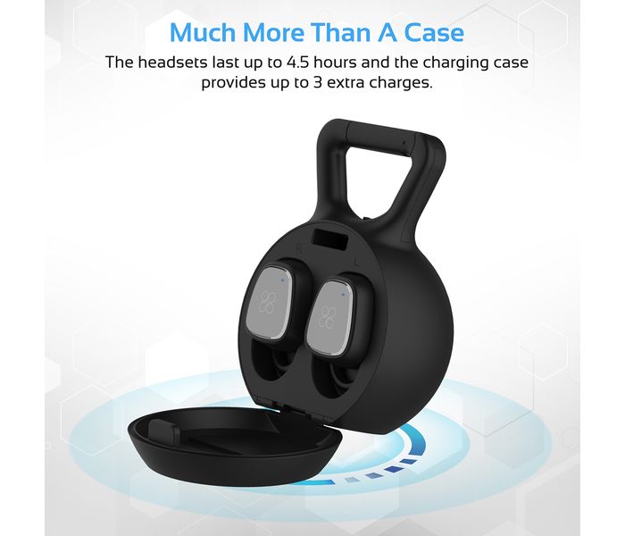 Promate Trueblue-2 High Definition True Wireless Stereo Earbuds with Portable Charging Case, Black - Zoom Image 9