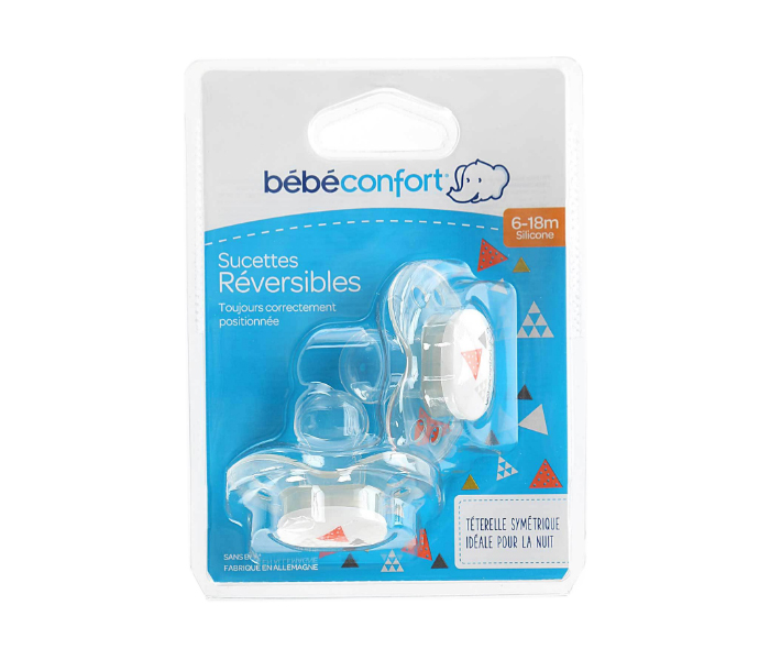 Bebe Confort 3104201130 Sport Natural Reversible Silicone Pacifier - Grey, 2 Pieces - Zoom Image 1