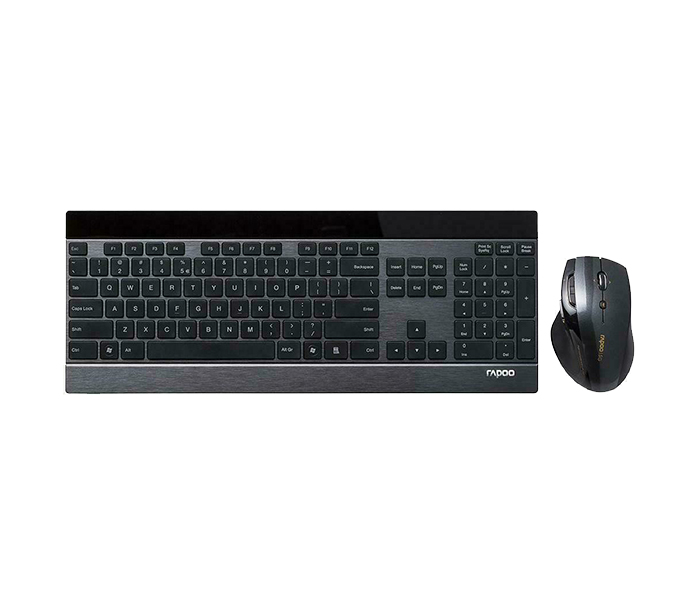 Rapoo 8900P Combo 5GHZ Wireless Optical Mouse & Keyboard - English, Black 17758 - Zoom Image 5